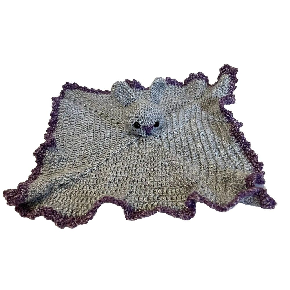Handmade Crocheted Bunny Rabbit Lovey Security Blanket Ruffle Edges Sparkles 15”